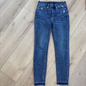 Judy Blue Distressed Medium Wash High Rise Denim Blue Skinny Jeans Size 5/27